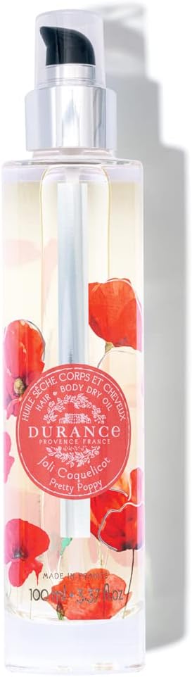 Durance Les Eternelles Pretty Poppy Dry Oil For Hair & Body (100Ml) With Almond & Apricot Oils | Nourishes And Enhances Skin And Hair Roots, No Oily/Greasy Feeling