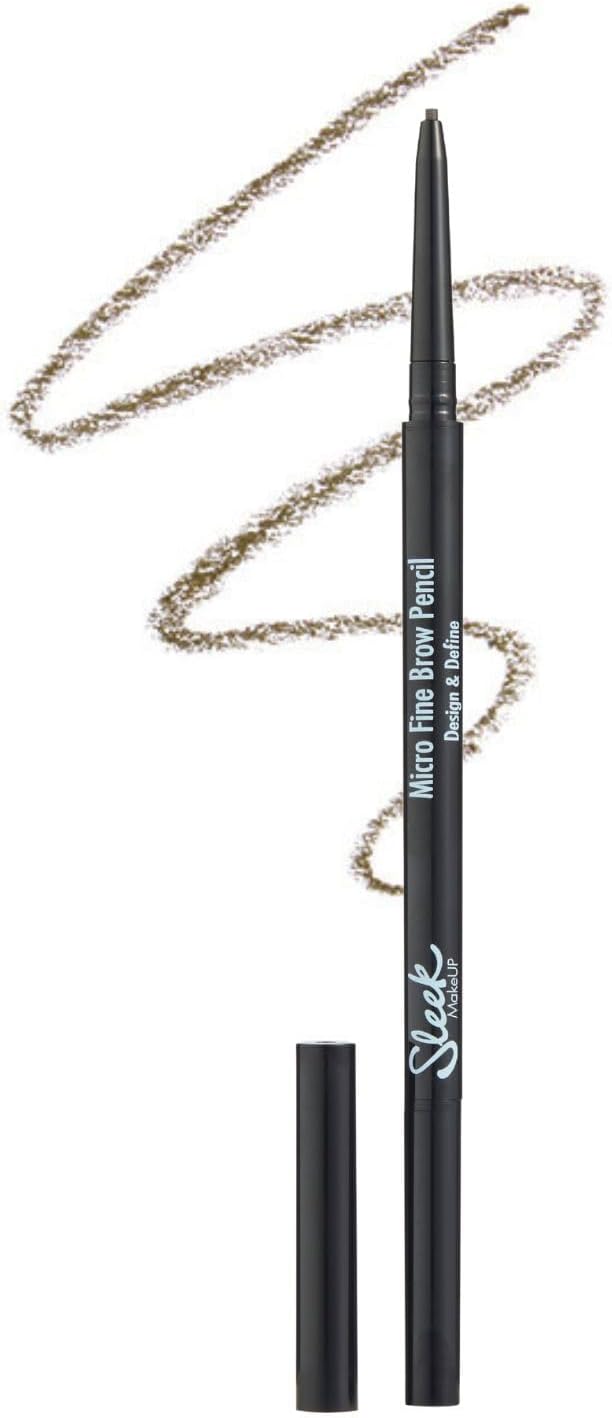 Sleek Makeup Micro-Fine Brow Pencil For Precise Hair Like Strokes, Waterproof, Long Lasting, Dual Ended, Ash Brown