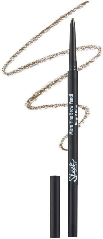 Sleek Makeup Micro-Fine Brow Pencil For Precise Hair Like Strokes, Waterproof, Long Lasting, Dual Ended, Dark Brown