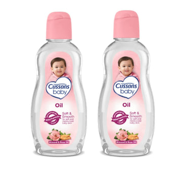 Soft & Smooth oil Cussons Baby Oil 200ml (2 pink bottles) easily absorbed into the skin, nourish and moisturize your baby's skin has a soothing scent