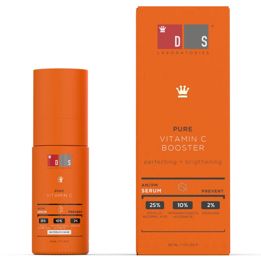 35% Vitamin C Serum for Face and StimuBrush Facial Cleansing Brush by DS Laboratories