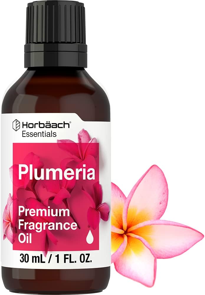 Horbäach Plumeria Fragrance Oil | 1 fl oz (30ml) | Premium Grade | for Diffusers, Candle and Soap Making, DIY Projects & More