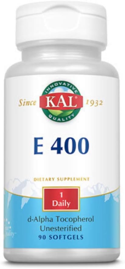 KAL E-400 D-Alpha Tocopherol 400 IU Softgels, 90 Count : Health & Household