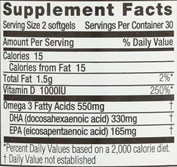 Spectrum Essentials Soft Gels, Vegan Ultra Omega-3 EPA and DHA with Vitamin D, 60 Count : Health & Household