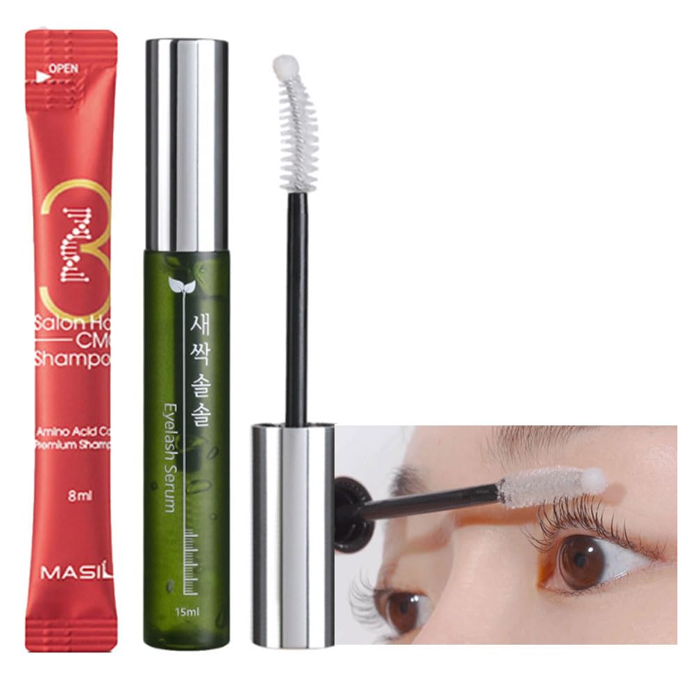 Set Coringco Idoll Rapid Eyelash Growth Serum + Cmc Shampoo Eyebrow Enhancer Lash Boost Longer, Thicker Eyelashes Korean Eye Makeup Korean Cosmetics