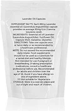 Lavender Oil Lavendula Augustifolia 80mg GLA x120 Capsules :Health & Personal Care