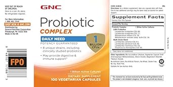Gnc Probiotic Complex Daily Need Supplement, Provides Digestive And Immune Support, 1 Billion Cfus, 100 Vegetarian Capsules, 100 Servings : Health & Household