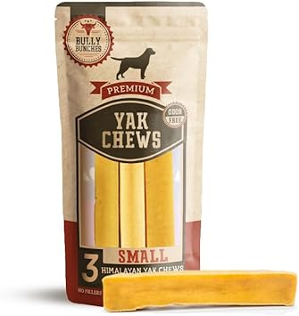 Bully Bunches Small Authentic Yak Cheese Himalayan Chews for Small Dogs & Puppies - All Natural Dog Treat Dental Chews, Made with Real Yak Milk for Teething - Lactose & Rawhide Free (3 Pk)