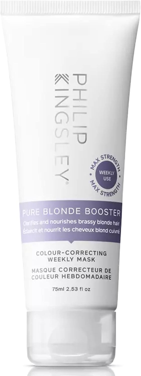 Philip Kingsley | Pure Blonde Booster Purple Mask | Colour Correcting Weekly Mask | For Blonde, Silver, Grey Platinum Bleached, Brassy Hair | Toner For Orange Brassiness And Yellow Tones | 150Ml