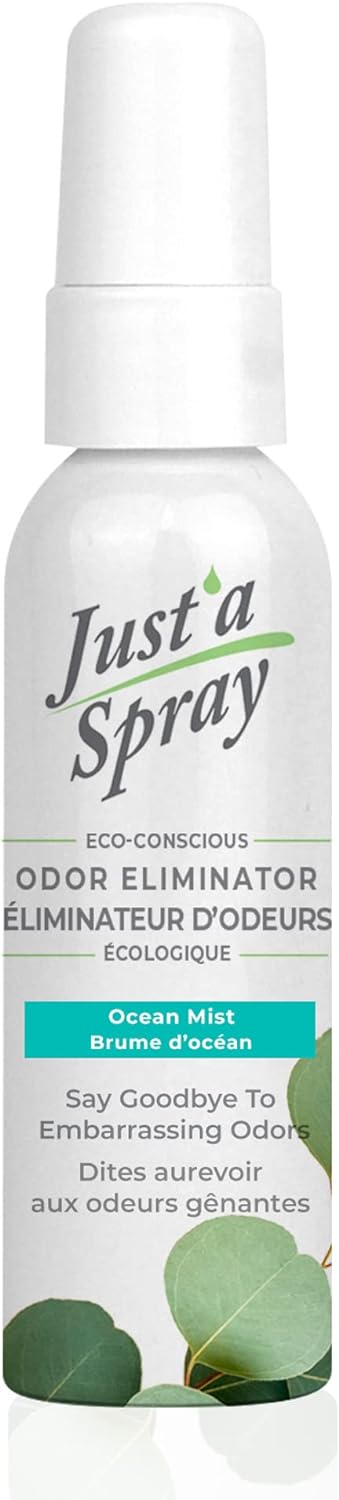 Just a Spray Odor Eliminator - Versatile and Convenient Formula - Greatly Reduces Unwanted Smells - Effortlessly Neutralizes All Odors - Safe for People and Pets - Ocean Mist - 1.85 oz