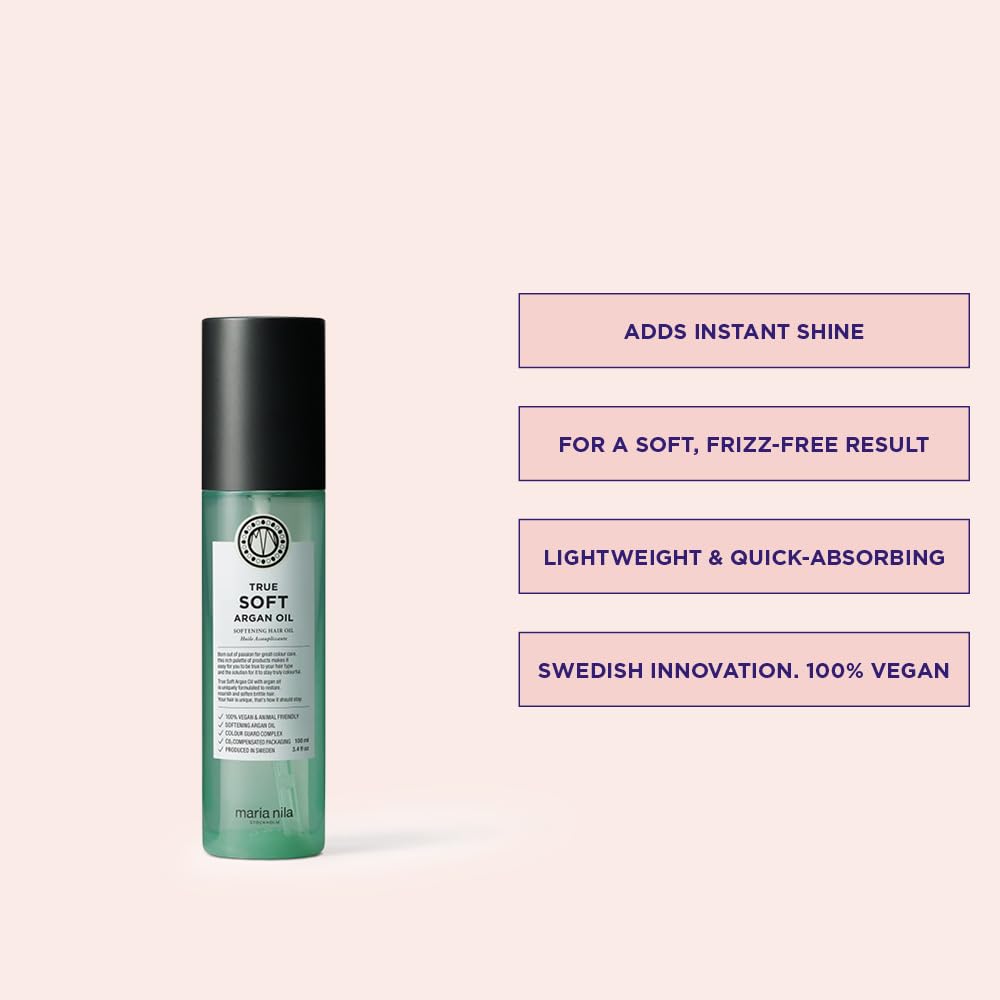 Maria Nila True Soft, For Dry Hair, Argan Oil Remoisturises & Reduces Frizz, 100% Vegan & Sulfate/Paraben Free