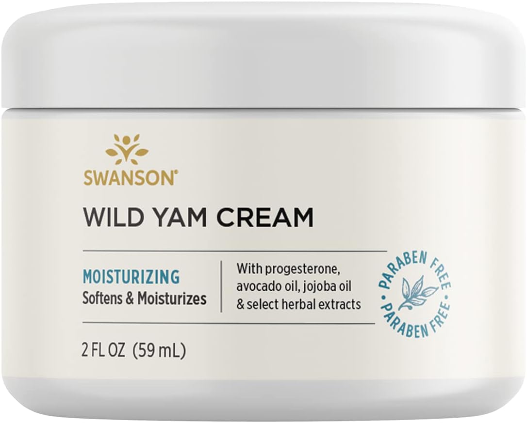 Swanson Wild Yam Cream - Formula For Women Promoting Perimenopause & Menopause Support - Women'S Health Balm W/No Parabens For Comfort & Wellness - (2 Fl. Oz. Jar)