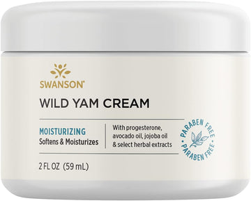 Swanson Wild Yam Cream - Formula For Women Promoting Perimenopause & Menopause Support - Women'S Health Balm W/No Parabens For Comfort & Wellness - (2 Fl. Oz. Jar)