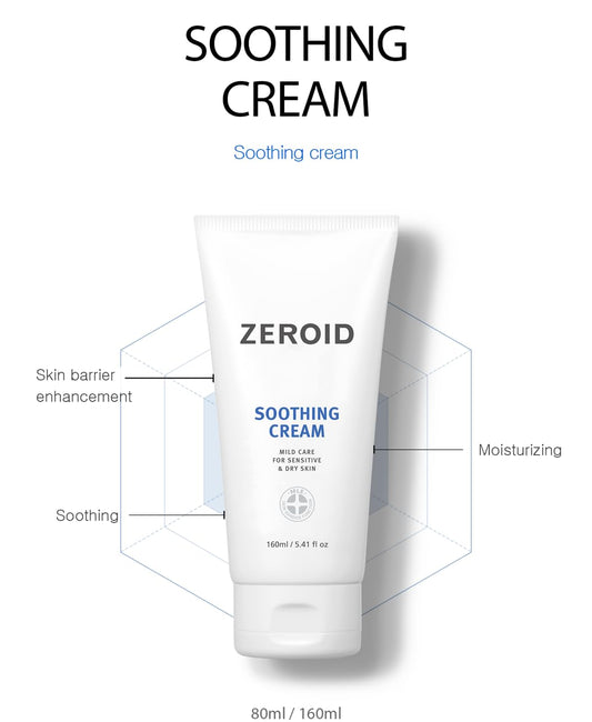 Zeroid Soothing Cream Korean Dermocosmetic Mild Care For Senstive & Dry Skin (160 Ml)
