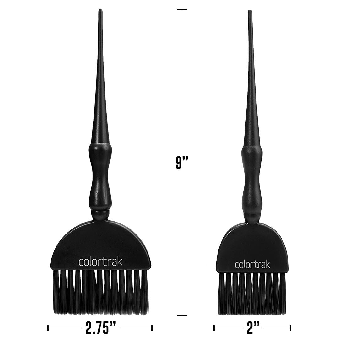 Colortrak 2 Piece Galaxy Glitter Hair Color Brushes, For Highlighting And Coloring Large Sections Of Hair, 1 X 2.5 Inch Wide Brush With Soft Bristles, 1 X 3 Inch Extra Wide Brush With Stiff Bristles : Beauty & Personal Care