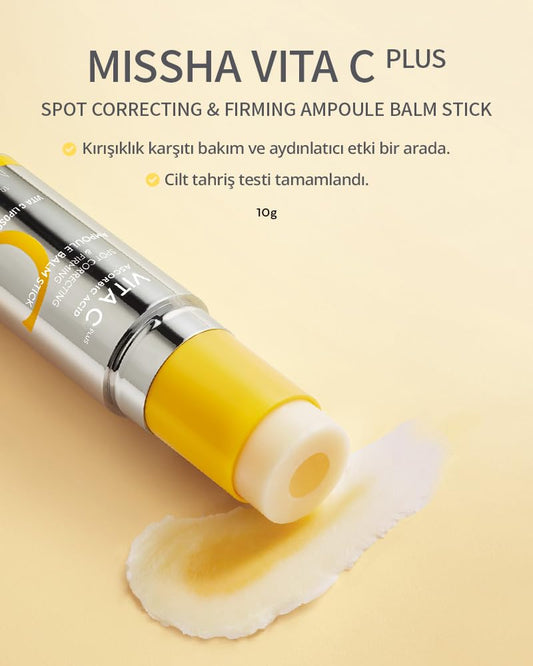 MISSHA Vita C Plus Ampoule Balm Facial Serum Stick - Instant Wrinkle Care and Nourishing Ampoule Balm