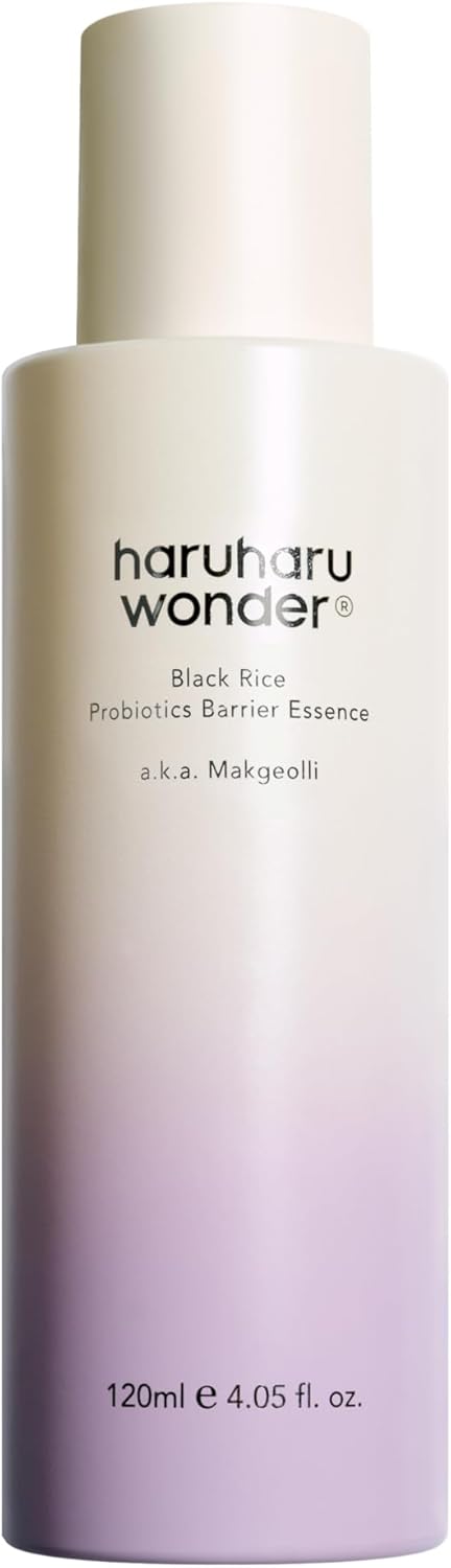 Haruharu Wonder Black Rice Probiotics Barrier Essence 4.05 Fl. Oz., Essence Toner To Strengthen Skin Barrier With Ceramides, Fermented Ingredients, Soothing, Moisturizing, Plumping