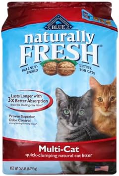 Naturally Fresh Cat Litter Made From Walnut Shells, Unscented, Multi-Cat, Upcycled, Low Dust, Sustainable, 26 Lbs