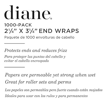 Diane End Wraps for Styling Hair in Salon or at Home 2.25 inch x 3.25 inch , White, 1000 Count(Pack of 1) : Hair Brushes : Beauty & Personal Care