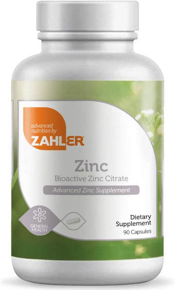 Zahler Zinc 50mg, Supports Immune and Antioxidant Protection, Certifie