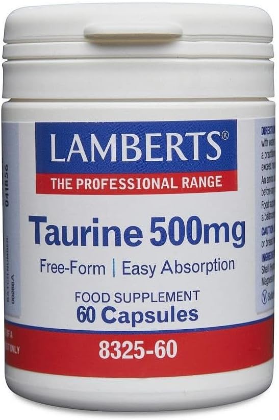 Lamberts Taurine 500Mg 60 Capsules - High Strength Amino Acid Supplement