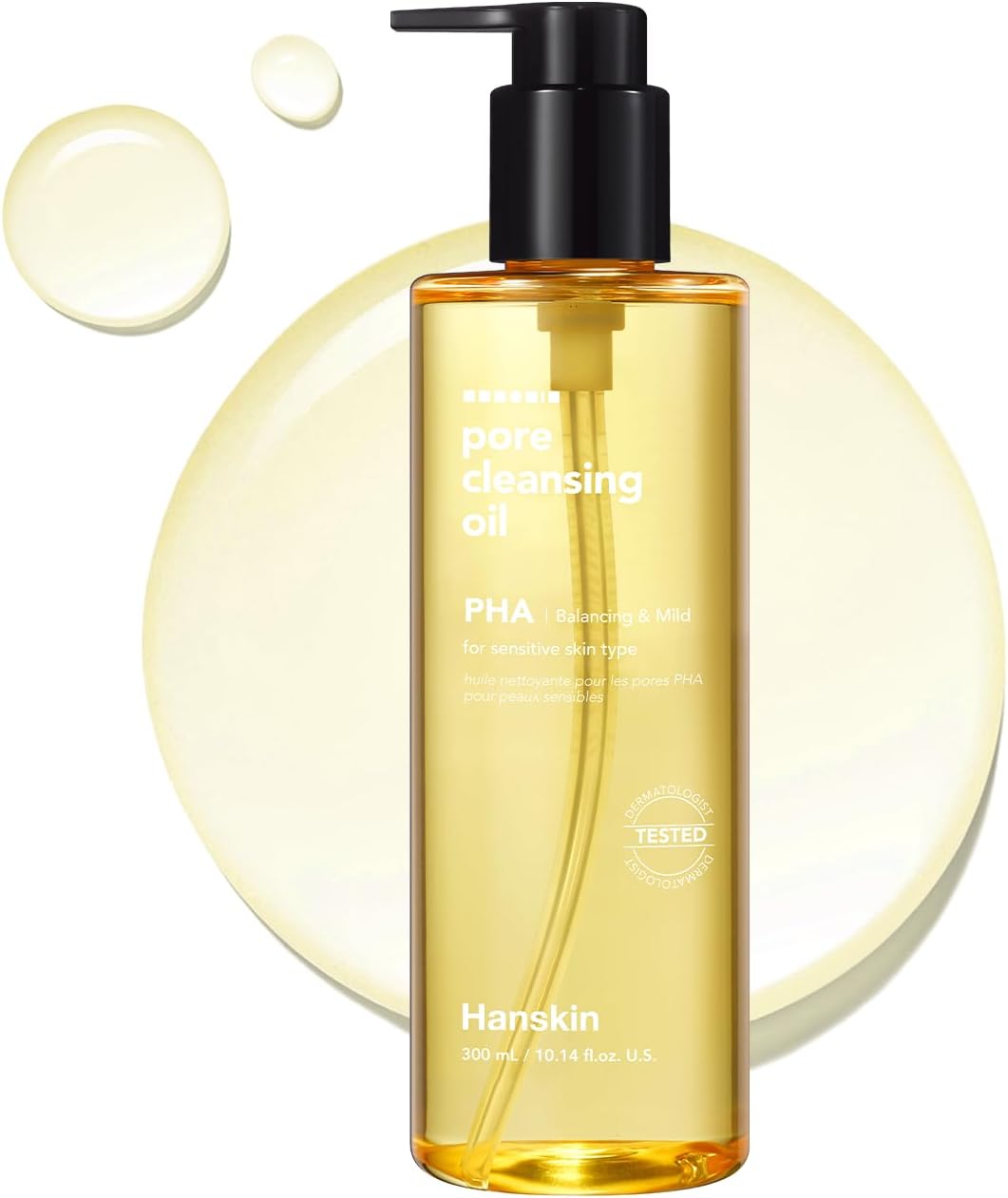 Hanskin Pore Cleansing Oil, Gentle Blackhead Cleanser And Makeup Remover For Sensitive Skin [Pha] (300 Ml)