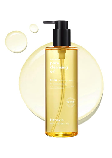 Hanskin Pore Cleansing Oil, Oil Cleanser For Face, Makeup Blackhead Sebum Remover, Korean Deep Pore Cleanser For Sensitive Skin [Pha] (10.14 Oz)