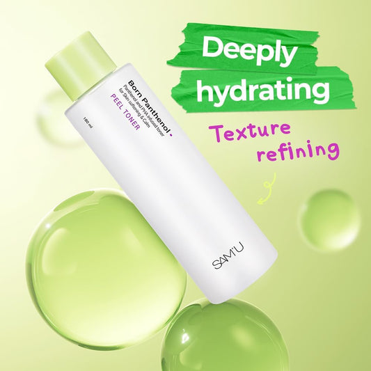 Sam'U Born Panthenol Peel Toner, Instant Hydration With 7 Hyaluronic Acids & Ceramide, Gentle Exfoliating Pha Toner For Women – Korean Skincare For All Skin Types (180Ml / 6.08 Fl Oz)