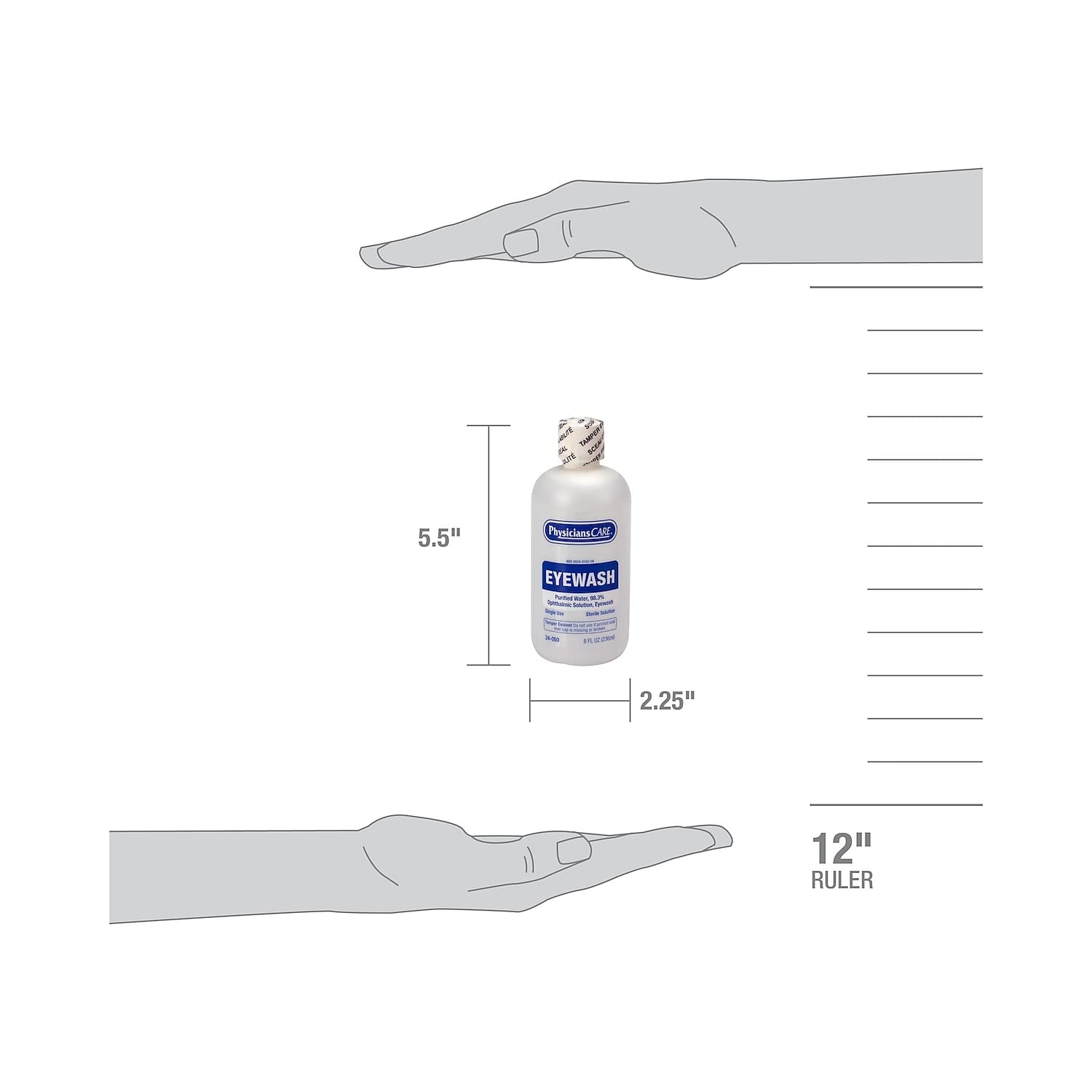 Physicianscare Eye Wash Solution, Sterile Isotonic Buffered Solution For Flushing & Irrigating Eyes, 8-Oz Bottle : Health & Household