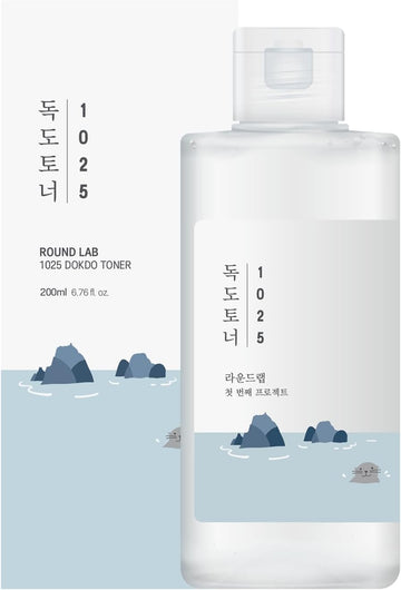 Round Lab Dokdo Toner | Exfoliate Daed Skin Cells, Replenish Skin With Long Lasting Moisture, Hydrating, Watery Type Toner (6.76Fl.Oz)