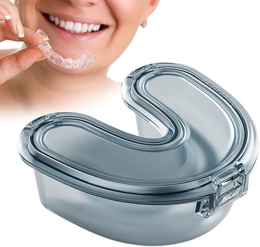 Retainer Case Travel Denture Holder-Leak Proof Aligner Case, Portable Night Guard Case, Easy to Clean Aligner Case for Household, Travel, Office