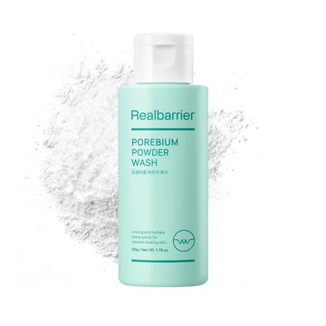 Real Barrier Porebium Powder Wash,50Ml,1.76 Fl Oz, Micro-Powder Particles Facial Cleanser, Exfoliator For Sensitive Skin, Impurities, Dead Skin Cells Ceramide Solution, Deep Cleansing, Korean Skincare