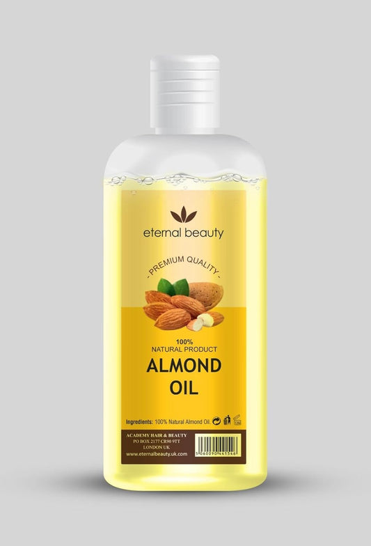 Premium 100% Natural Almond Oil - Cold Pressed, Pure & Organic Hair & Skin Care Treatment, Moisturizer, Massage Oil, Anti-Aging & Hair Growth Enhancer - 250Ml | Eternal Beauty