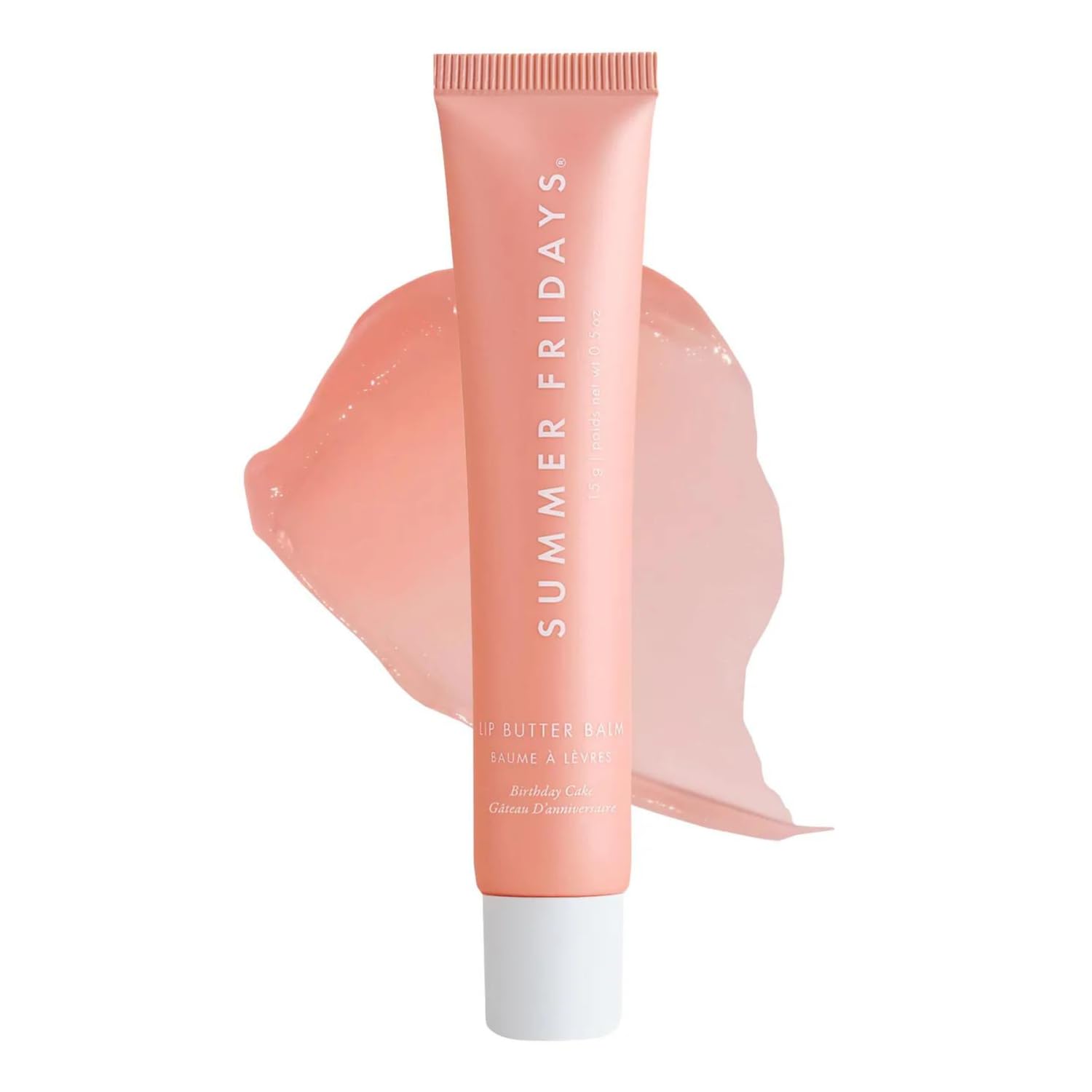 Summer Fridays Lip Butter Balm - Conditioning Lip Mask And Lip Balm For Instant Moisture, Shine And Hydration - Sheer-Tinted, Soothing Lip Care - Birthday Cake (.5 Oz)