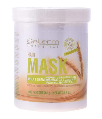 Salerm Cosmetics Wheat Germ Capillary Mask For Dry Hair 33.7 Oz 1000 Ml | Provitamins B5, Large Liter Size : Beauty & Personal Care