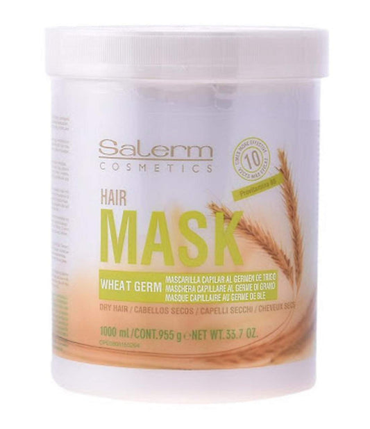 Salerm Cosmetics Wheat Germ Capillary Mask For Dry Hair 33.7 Oz 1000 Ml | Provitamins B5, Large Liter Size : Beauty & Personal Care