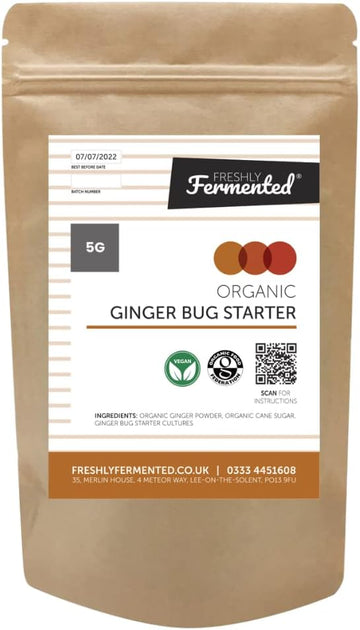 Freshly Fermented – Organic & Vegan Friendly Ginger Beer Starter Culture, Ginger Bug Style