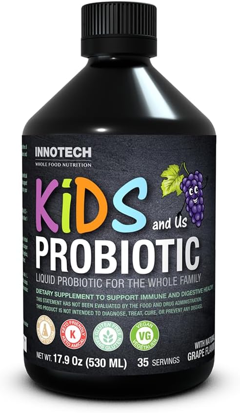 Innotech Nutrition: Kids And Us Liquid Probiotic, Grape Flavour - 530 Ml : Health & Household