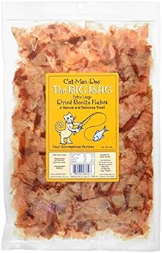 Cat-Man-Doo Extra Large Dried Bonito Flakes Treats for Dogs & Cats - All Natural High Protein Flakes - 4oz Bag (4 Pack)