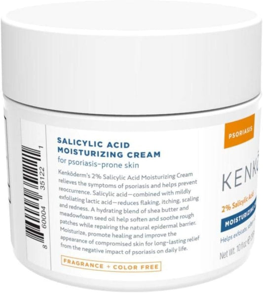 Kenkoderm Psoriasis Moisturizing Cream - 10 oz | 1 Jar | Dermatologist Developed | Fragrance + Color Free (1 Jar)