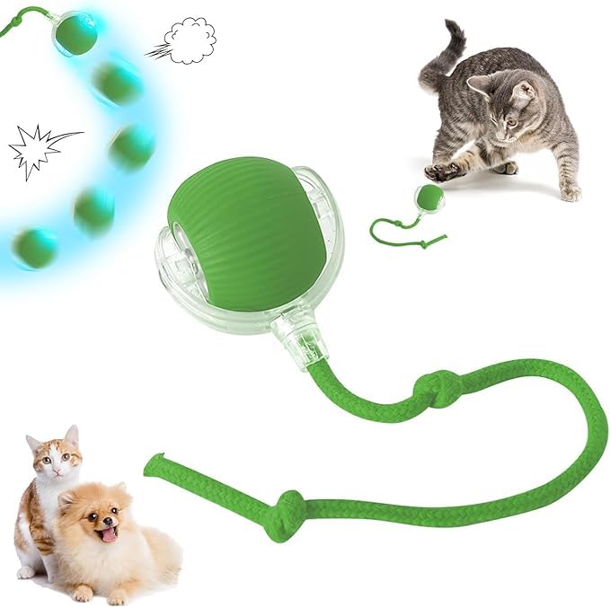 Interactive Cat Toys For Indoor Cats, Cats Fast Rolling On Carpet– Chirping & Motion Activate Cat Toys Automatic Moving Peppy Ball For Cats Kitten
