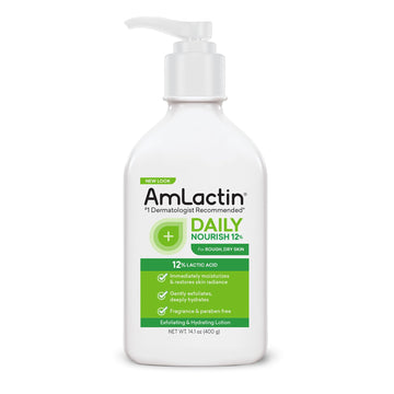 Amlactin Daily Nourish 12% - 14.1 Oz Body Lotion With 12% Lactic Acid - Exfoliator And Moisturizer For Dry Skin (Packaging May Vary)