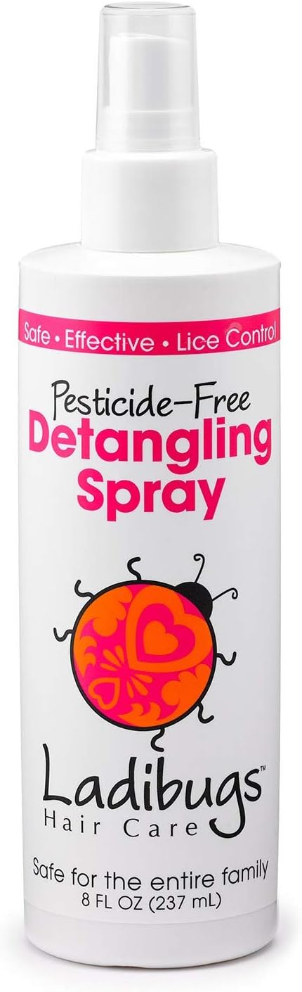 Ladibugs Detangler Spray 8Oz | Best Kids Hair Detangling | Leave-In Conditioner & Head Lice Deterrent | Natural, Sulfate-Free, Made In The Usa