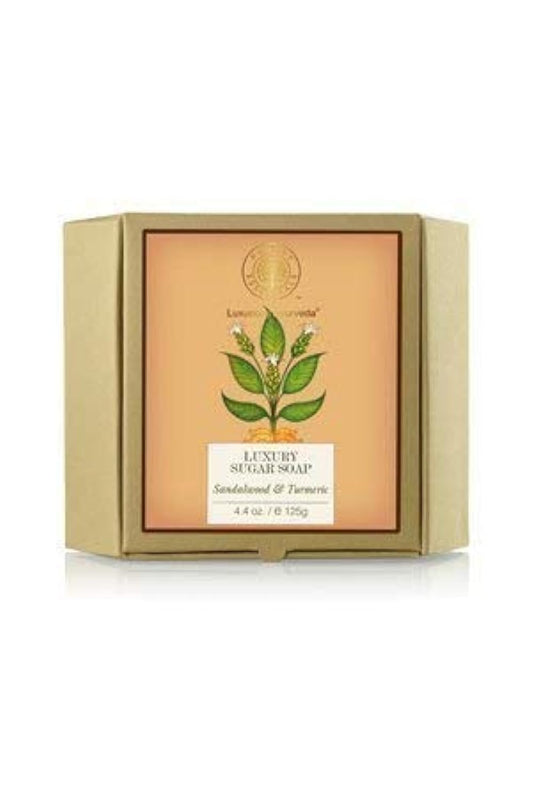 Forest Essentials Luxury Sugar Soap Sandalwood & Turmeric - 125G