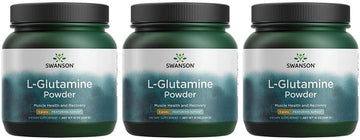 Swanson Amino Acid Ajipure L-Glutamine Powder 12 Ounce (340 G) Pwdr (3 Pack)