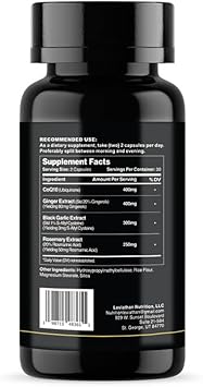 Leviathan Nutrition Vital Heart: With Black Aged Garlic, Rosemary, Ginger, & Coq10 : Health & Household