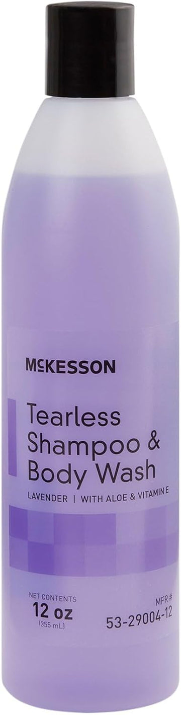 Mckesson Tearless Shampoo And Body Wash With Aloe And Vitamin E, Lavender Scent, 12 Oz, 24 Count