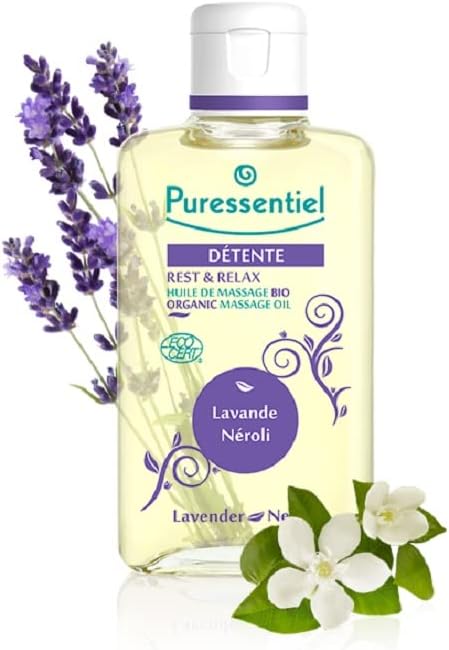 Puressentiel Rest & Relax Organic Massage Oil, 100 Ml - Lavender & Neroli - Relaxing, Soothing - Ease Everyday Tension - Restore Calm & Encourage Peaceful Sleep - 100% Organic