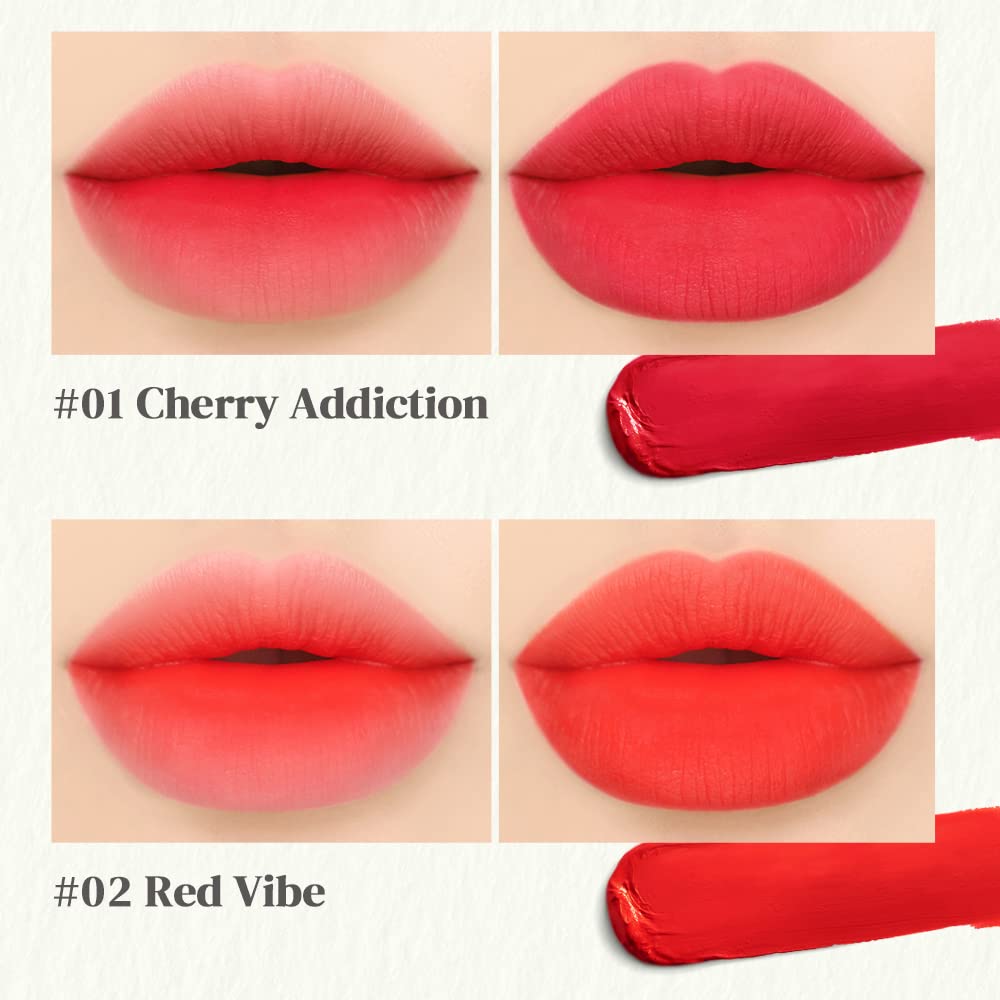 Bouquet Garni Blursome Velvet Lip Tint Red Vibe - Lip Stain Long Lasting Waterproof Korean Lip MakeUp Beauty Products - Smoother and Hydrating Lips with Rosehip Oil and Honey Extract : Beauty & Personal Care