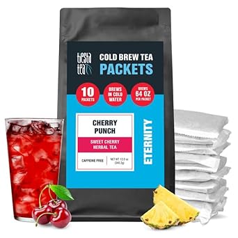 Tiesta Tea - Cherry Punch Cold Brew, Premium Loose Leaf Blend, Non-Caffeinated Iced Tea, 10 Cold Brew Tea Packets - Brews One 64Oz Pitcher